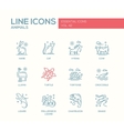 animals - line design icons set vector image