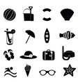 beach icons vector image