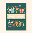 christmas greeting postcard vector image vector image