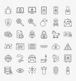 cyber security line icons vector image