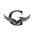 letter g wing logo design initial flying vector image