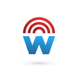 letter w wireless logo icon design template vector image