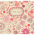 retro floral birthday card vector image