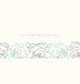 rose flowers border seamless pattern in sketch vector image