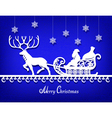 santa claus paper silhouette on the blue texture vector image vector image