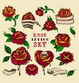 tattoo roses set vector image