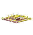 low poly gas station vector image vector image