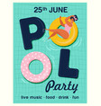 pool party invitation top vector image vector image
