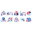data analysis color set vector image
