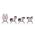 bunny ears headband black rabbit easter mask vector image