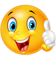 happy emoticon giving thumb up vector image