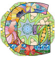 letter g monogram on mandala engraving design vector image vector image