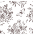 seamless vintage pattern with bouquet vector image