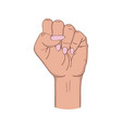 female fist raised up girls hand in fist gesture vector image vector image