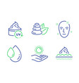 health skin oil drop and uv protection icons set vector image