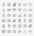 bitcoin line icons set vector image