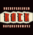 decorative sanserif font in hard rock style vector image