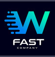 modern fast letter w logo this font with speed vector image vector image