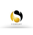 s black white gold golden letter logo design vector image