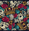 vintage tattoos colorful seamless pattern vector image vector image
