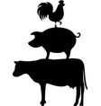 animals on white background farm vector image vector image