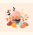 easter boho cake with eggs vector image vector image