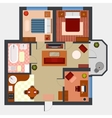 flat or apartment with rooms top view vector image