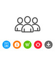 group line icon users or teamwork sign vector image