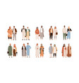 set arab muslim couples modern arabian people vector image vector image