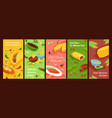collection mexican food banner flat vector image