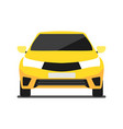 front view yellow car icon in flat design vector image