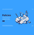 landing page policies rules and agreement vector image vector image