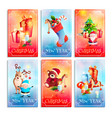 new year cartoon cards vector image vector image