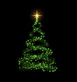 green christmas tree happy new year background vector image