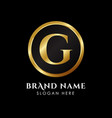 luxury letter g logo template in gold color royal vector image vector image