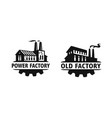 old factory black logo industrial vector image vector image