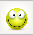 smileygreen happy emoticon yellow face vector image