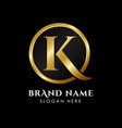 luxury letter k logo template in gold color royal vector image vector image
