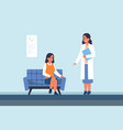 people waiting at clinic patient visiting doctor vector image