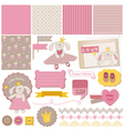 baby bunny girl set vector image