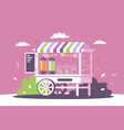 flat street shop sweets stall with menu vector image vector image