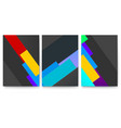 set of covers with geometric colored shapes vector image vector image