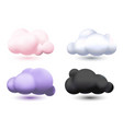 set of realistic 3d clouds on white background vector image