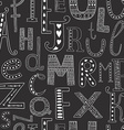 background with hand drawn alphabet vector image