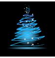 christmas tree on black background vector image vector image