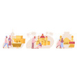 arab city set flat vector image