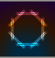 colorful neon luminous octagon frame abstract vector image