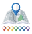 flat marker symbols colors set with preview vector image
