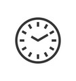 round wall clock line style isolated icon vector image vector image
