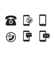 set of phone icon with black glyph style vector image